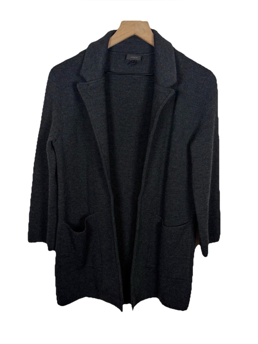 J. Crew Women’s Sophie Open Front Sweater Blazer Cardigan Dark Gray Size XS